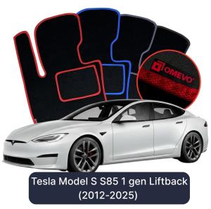 Velúrové autokoberce OMEVO pre Tesla Model S S85 1 gen Liftback (2012-2025)
