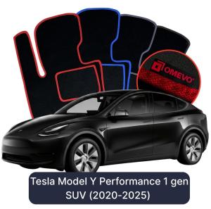 Velúrové autokoberce OMEVO pre Tesla Model Y Performance 1 gen SUV (2020-2025)