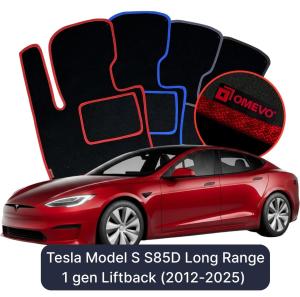 Velúrové autokoberce OMEVO pre Tesla Model S S85D Long Range 1 gen Liftback (2012-2025)