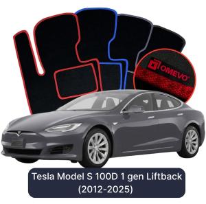 Velúrové autokoberce OMEVO pre Tesla Model S 100D 1 gen Liftback (2012-2025)