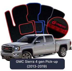 Velúrové autokoberce OMEVO pre GMC Sierra 4 gen Pick-up (2013-2019)