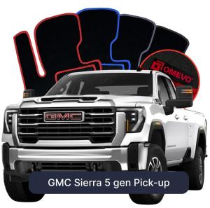 Velúrové autokoberce OMEVO pre GMC Sierra 5 gen Pick-up (2018-2025)