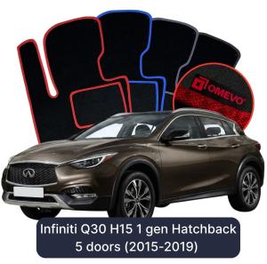 Velúrové autokoberce OMEVO pre Infiniti Q30 H15 1 gen Hatchback 5 dverí (2015-2019)