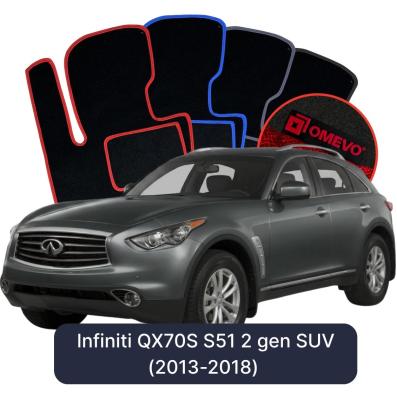 Velúrové autokoberce OMEVO pre Infiniti QX70S S51 2 gen SUV (2013-2018)