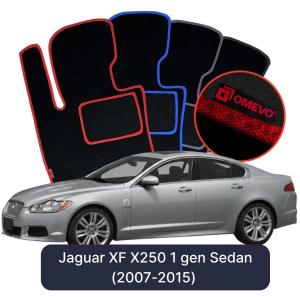 Velúrové autokoberce OMEVO pre Jaguar XF X250 1 gen Sedan (2007-2015)