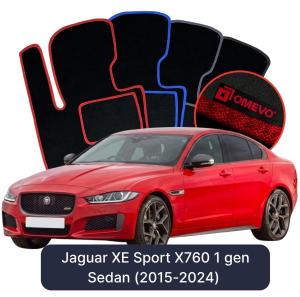Velúrové autokoberce OMEVO pre Jaguar XE Sport X760 1 gen Sedan (2015-2024)
