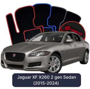 Velúrové autokoberce OMEVO pre Jaguar XF X260 2 gen Sedan (2015-2024)