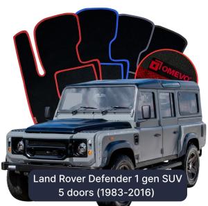 Velúrové autokoberce OMEVO pre Land Rover Defender 1 gen SUV 5 dverí (1983-2016)