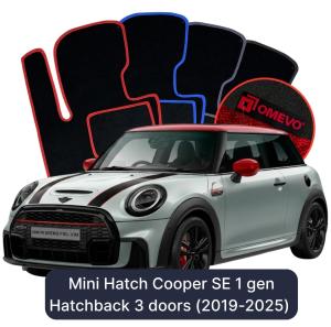 Velúrové autokoberce OMEVO pre Mini Hatch Cooper SE 3 gen Hatchback 3 dvere (2019-2025)