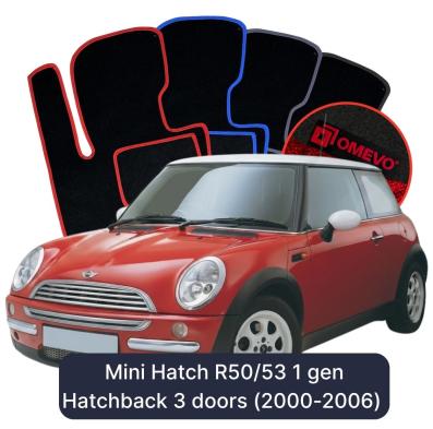 Velúrové autokoberce OMEVO pre Mini Hatch R50/53 1 gen Hatchback 3 dvere (2000-2006)