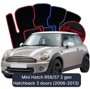Velúrové autokoberce OMEVO pre Mini Hatch R56/57 2 gen Hatchback 3 dvere (2006-2013)