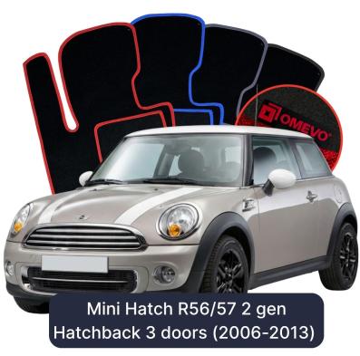 Velúrové autokoberce OMEVO pre Mini Hatch R56/57 2 gen Hatchback 3 dvere (2006-2013)