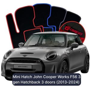 Velúrové autokoberce OMEVO pre Mini Hatch John Cooper Works F56 Hatchback 3 dvere (2013-2024)