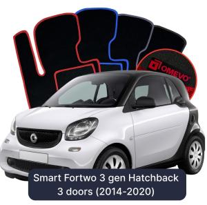 Velúrové autokoberce OMEVO pre Smart Fortwo 3 gen Hatchback 3 dvere (2014-2020)