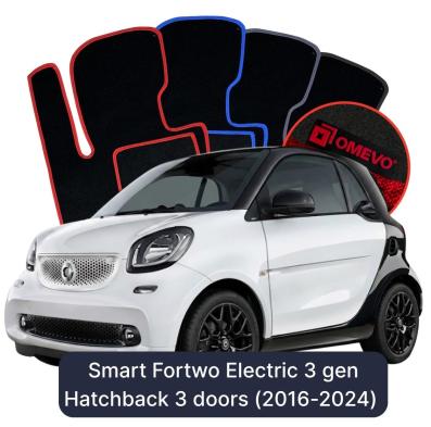 Velúrové autokoberce OMEVO pre Smart Fortwo Elektrický 3 gen Hatchback 3 dvere (2016-2024)