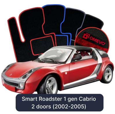 Velúrové autokoberce OMEVO pre Smart Roadster 1 gen Cabrio 5 dverí (2002-2005)