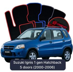 Velúrové autokoberce OMEVO pre Suzuki Ignis 1 gen Hatchback 5 dverí (2000-2006)