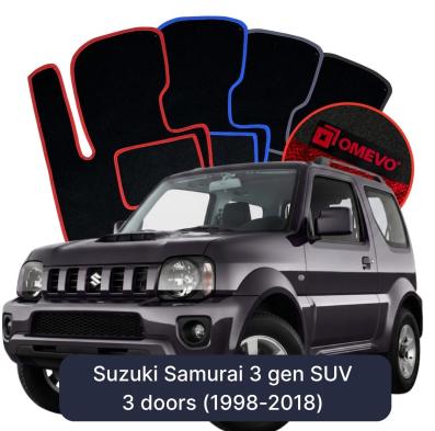 Velúrové autokoberce OMEVO pre Suzuki Samurai 3 gen SUV 2 dvere (1998-2018)