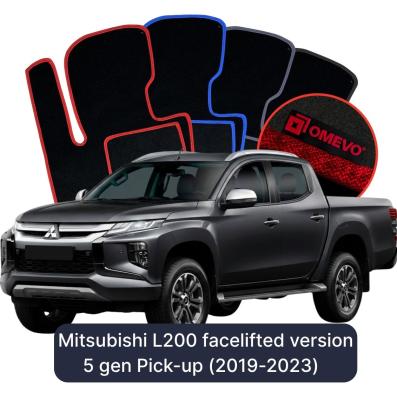 Velúrové autokoberce OMEVO pre Mitsubishi L200 Polifting 5 gen Pick-up (2020-2023)