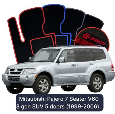 Velúrové autokoberce OMEVO pre Mitsubishi Pajero 7-miestny V60 3 gen SUV 5 dverí (1999-2006)