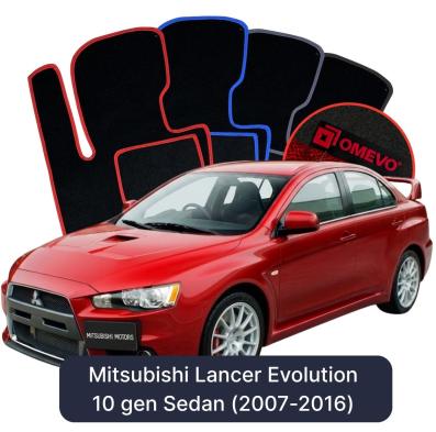 Velúrové autokoberce OMEVO pre Mitsubishi Lancer Evolution 10 gen Sedan (2007-2016)