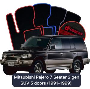 Velúrové autokoberce OMEVO pre Mitsubishi Pajero 7-miestny 2 gen SUV 5 dverí (1991-1999)