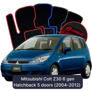 Velúrové autokoberce OMEVO pre Mitsubishi Colt Z30 6 gen Hatchback 5 dverí (2004-2012)