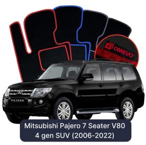 Velúrové autokoberce OMEVO pre Mitsubishi Pajero 7-miestny V80 4 gen SUV (2006-2022)