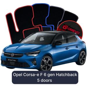 Velúrové autokoberce OMEVO pre Opel Corsa-e F 6 gen Hatchback 5 dverí (2019-2025)