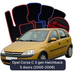 Velúrové autokoberce OMEVO pre Opel Corsa C 3 gen Hatchback 5 dverí (2000-2006)