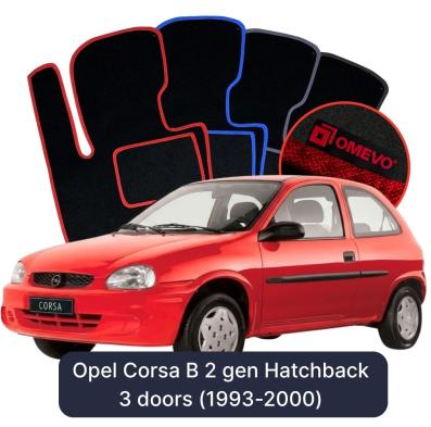 Velúrové autokoberce OMEVO pre Opel Corsa B 2 gen Hatchback 3 dvere (1993-2000)