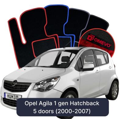 Velúrové autokoberce OMEVO pre Opel Agila 1 gen Hatchback 5 dverí (2000-2007)