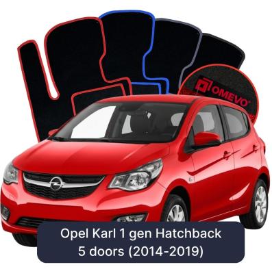 Velúrové autokoberce OMEVO pre Opel Karl 1 gen Hatchback 5 dverí (2014–2019)