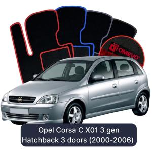 Velúrové autokoberce OMEVO pre Opel Corsa C X01 3 gen Hatchback 3 dvere (2000-2006)