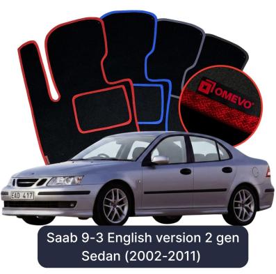 Velúrové autokoberce OMEVO pre Saab 9-3 Anglická verzia 2 gen sedan (2002–2011)