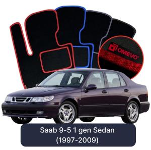 Velúrové autokoberce OMEVO pre Saab 9-5 1 gen Sedan (1997-2009)