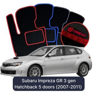 Velúrové autokoberce OMEVO pre Subaru Impreza GR 3 gen Hatchback 5 dverí (2007-2011)