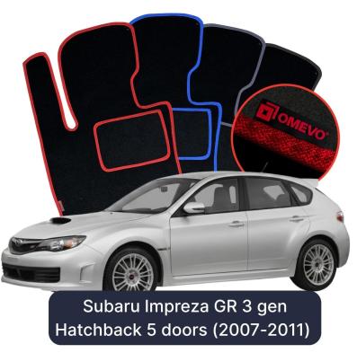 Velúrové autokoberce OMEVO pre Subaru Impreza GR 3 gen Hatchback 5 dverí (2007-2011)