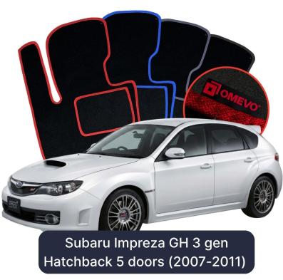 Velúrové autokoberce OMEVO pre Subaru Impreza GH 3 gen Hatchback 5 dverí (2007-2011)