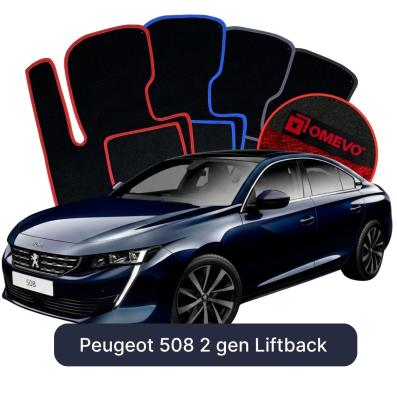 Velúrové autokoberce OMEVO pre Peugeot 508 2 gen Liftback (2018-2025)
