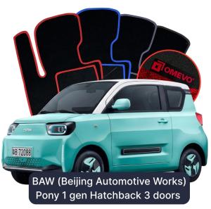 Velúrové autokoberce OMEVO pre BAW (Beijing Automotive Works) Pony 1 gen Hatchback 3 dvere (2022-2025)