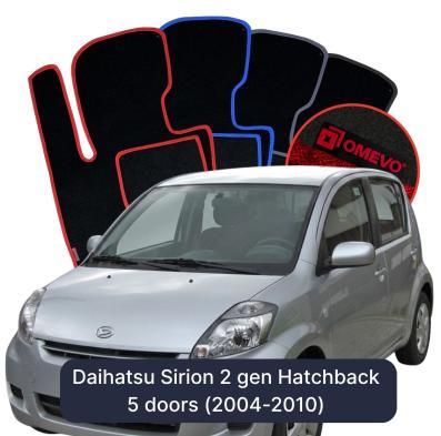 Velúrové autokoberce OMEVO pre Daihatsu Sirion 2 gen Hatchback 5 dverí (2004–2010)