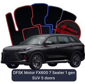 Velúrové autokoberce OMEVO pre DFSK Motor FX600 7-miestny 1 gen SUV 5 dverí (2024-2025)