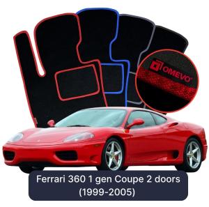 Velúrové autokoberce OMEVO pre Ferrari 360 1 gen Kupé 2 dvere (1999-2005)
