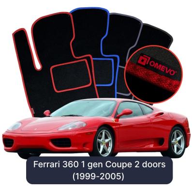 Velúrové autokoberce OMEVO pre Ferrari 360 1 gen Kupé 2 dvere (1999-2005)