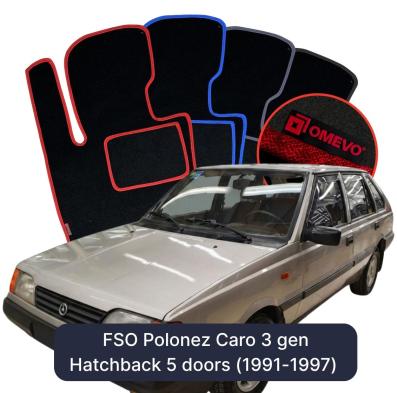 Velúrové autokoberce OMEVO pre FSO Polonez Caro 3 gen Hatchback 5 dverí (1991-1997)