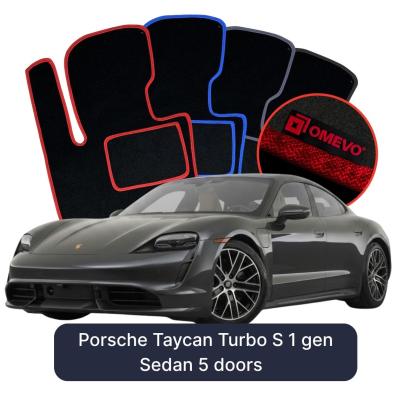 Velúrové autokoberce OMEVO pre Porsche Taycan Turbo S 1 gen Sedan 5 dverí (2019-2025)