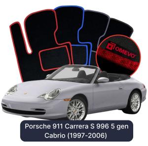 Velúrové autokoberce OMEVO pre Porsche 911 Carrera S 996 5 gen Cabrio (1997-2006)