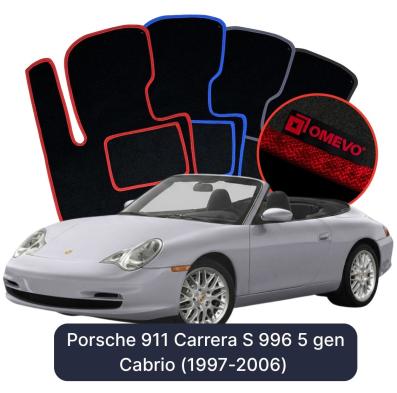 Velúrové autokoberce OMEVO pre Porsche 911 Carrera S 996 5 gen Cabrio (1997-2006)