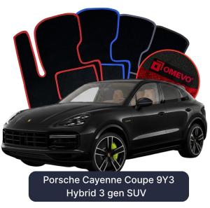 Velúrové autokoberce OMEVO pre Porsche Cayenne Kupé Hybrid 9Y3 3 gen SUV (2018-2025)